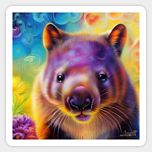 The hippy Wombat 5 Sticker